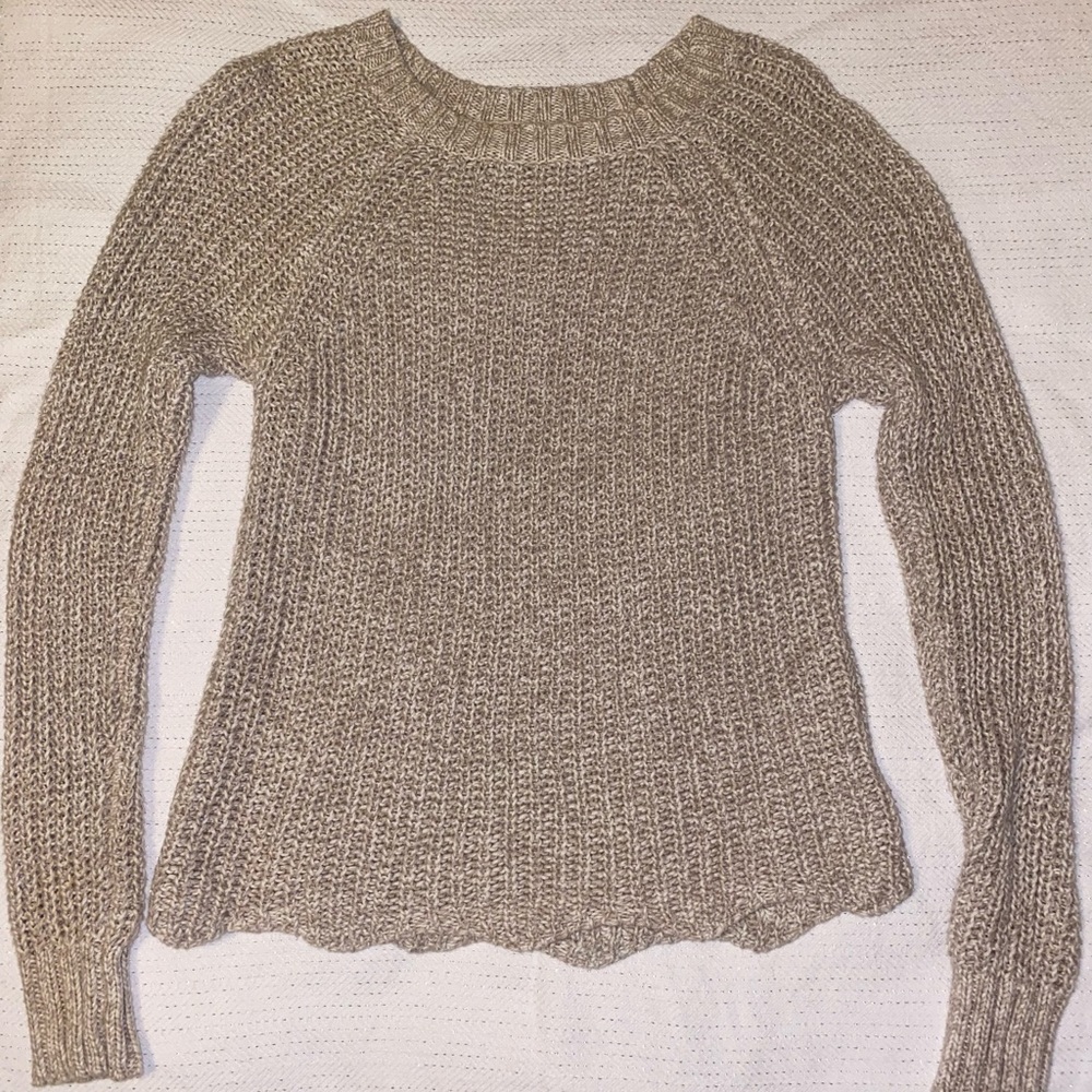 Beige knit A&E sweater